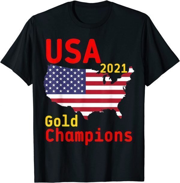 USA 2021 Gold Champions Football Team Official Shirt