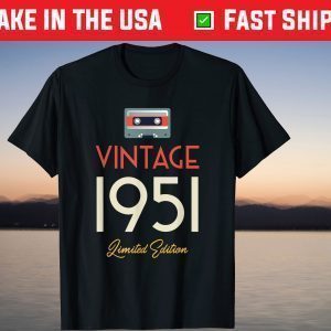 Vintage 1951 70th Birthday Cassette Tee Shirt