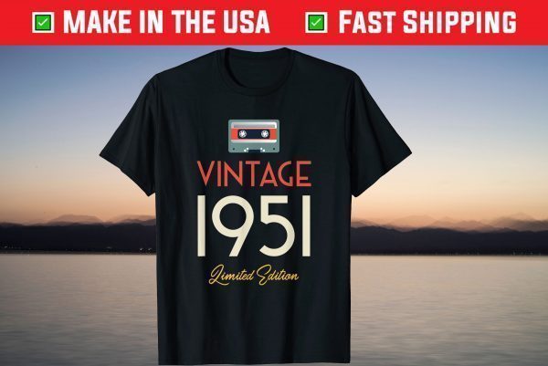 Vintage 1951 70th Birthday Cassette Tee Shirt