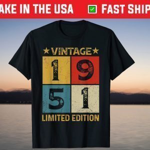 Vintage 1951 Limited Edition 70th Birthday 70 Years Old T-Shirt