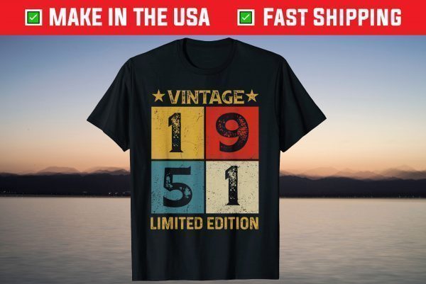 Vintage 1951 Limited Edition 70th Birthday 70 Years Old T-Shirt