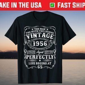 Vintage 1956 Man Myth Legend 65th Birthday 65 Years Old T-Shirt