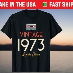 Vintage 1973 48th Birthday Cassette Tee Shirt