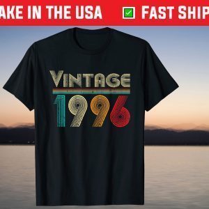 Vintage 1996 Retro 25 Years Old 25th Birthday Tee Shirt