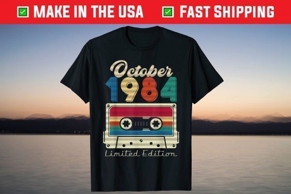 Vintage 37th Birthday October 1984 Cassette Tape T-Shirt