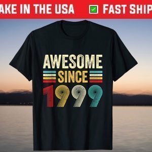 Vintage Awesome Since 1999 22 Years Old 22nd Birthday Shirt