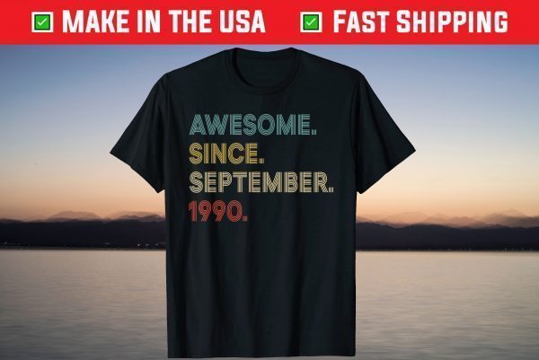 Vintage Awesome Since September 1990 31st Birthday T-Shirt