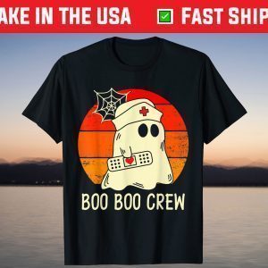 Vintage Boo Boo Crew Nurses RN Ghost Happy Halloween Day T-Shirt