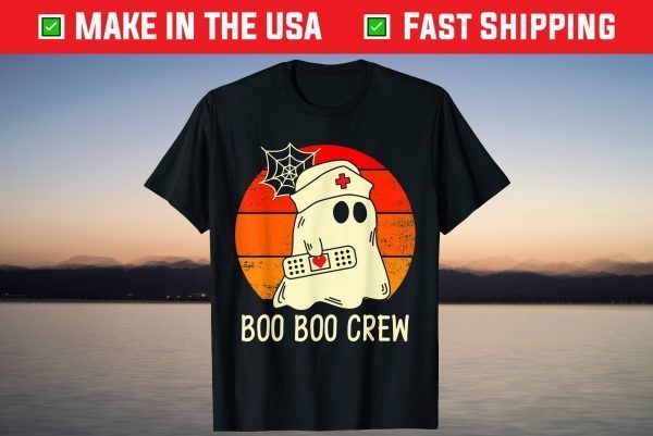 Vintage Boo Boo Crew Nurses RN Ghost Happy Halloween Day T-Shirt