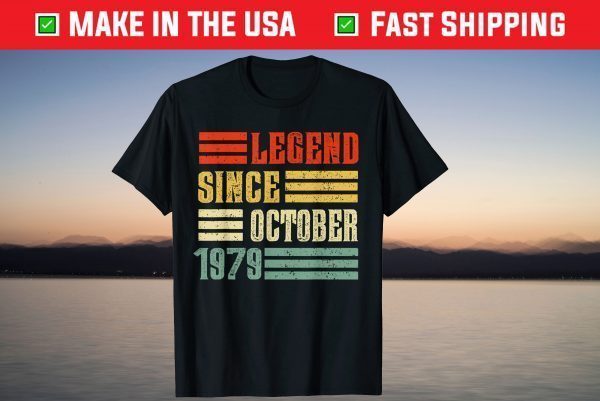 Vintage Legend Since October 1979 42st Birthday 42 Years Old Tee Shirt