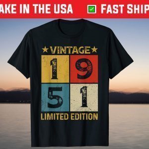 Vintage October 1951 Limited Edition 70th Birthday 70 Years Old T-Shirt