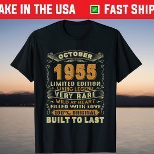 Vintage October 1955 66 Years Old 66Th Birthday T-Shirt