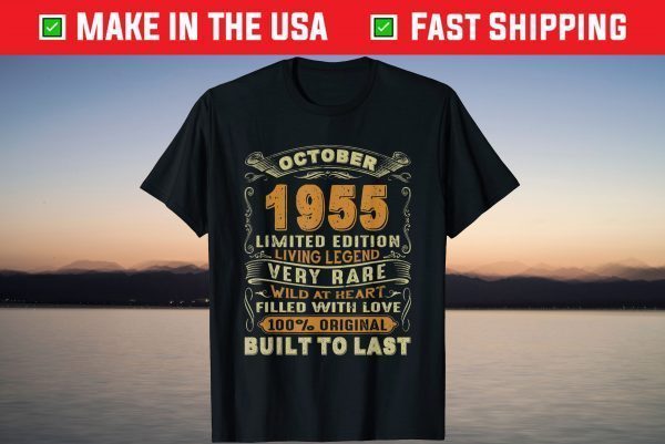 Vintage October 1955 66 Years Old 66Th Birthday T-Shirt