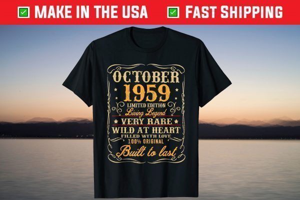 Vintage October 1959 62Th Birthday 62 Years Old T-Shirt