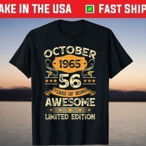 Vintage October 1965 56th Birthday 56 Year Old T-Shirt