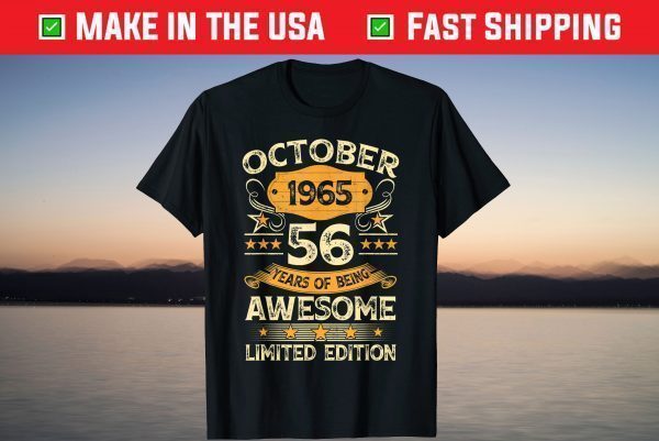 Vintage October 1965 56th Birthday 56 Year Old T-Shirt