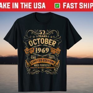 Vintage October 1969 52nd Birthday 52 Years Old T-Shirt