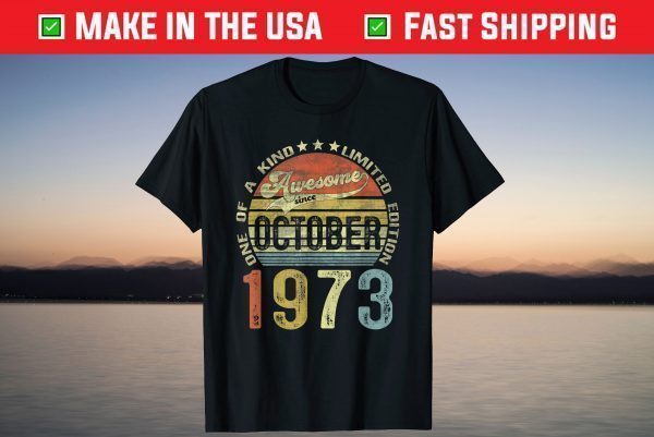 Vintage October 1973 48th Birthday 48 Years Old T-Shirt