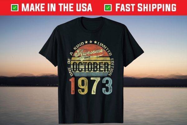 Vintage October 1973 48th Birthday T-Shirt