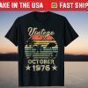 Vintage October 1976 43th Birthday 43 Years Old Tee Shirt