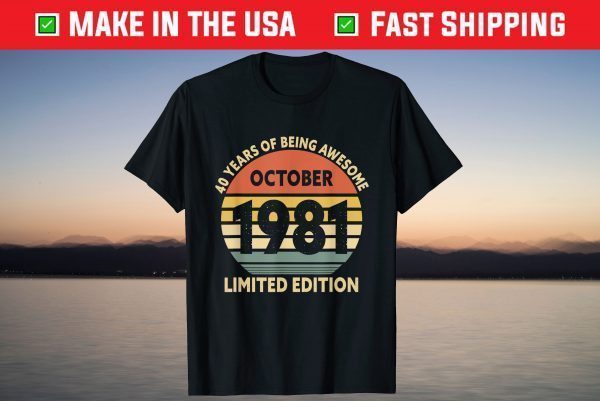 Vintage October 1981 40th Birthday T-Shirt