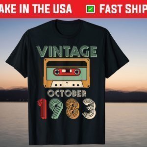 Vintage October 1983 Happy Birthday 37 Years Old T-Shirt