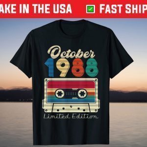 Vintage October 1988 Cassette Tape 33rd Birthday T-Shirt