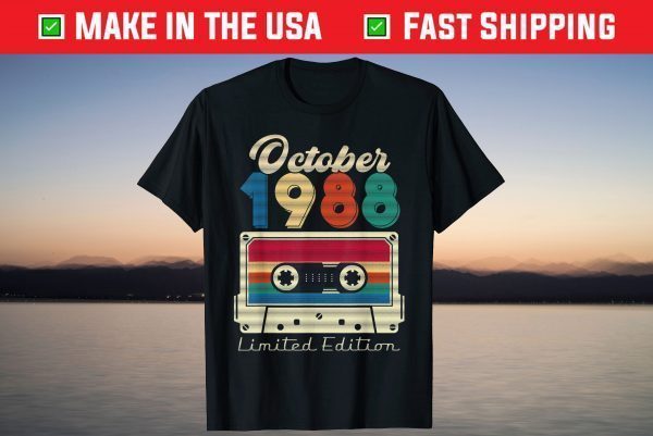 Vintage October 1988 Cassette Tape 33rd Birthday T-Shirt