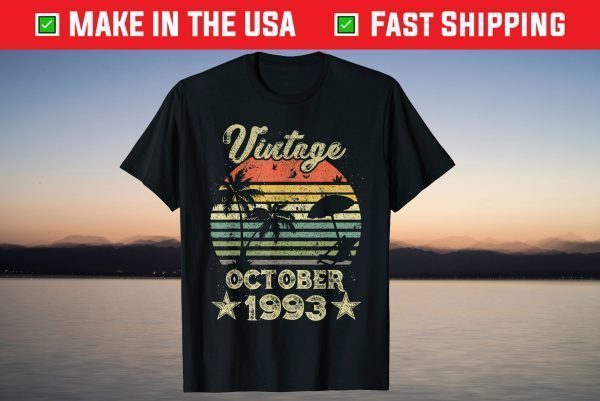 Vintage October 1993 28th Birthday 28 Years Old Tee Shirt