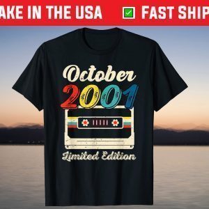 Vintage October 2001 Limited Edition 20th Birthday T-Shirt