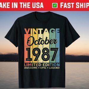 Vintage October 1987 Limited Edition Awesome Epic legend T-Shirt