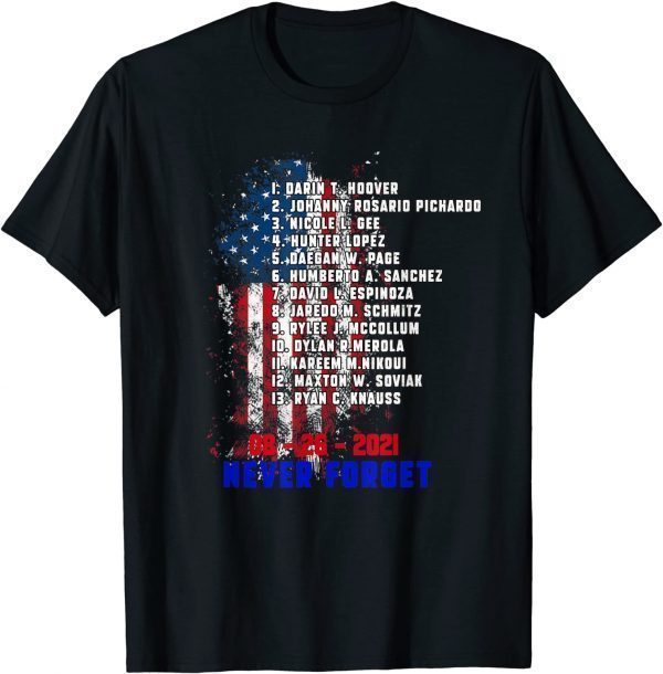 13 fallen soldiers names , Never Forget Of Fallen Soldiers Us 2021 Shirt