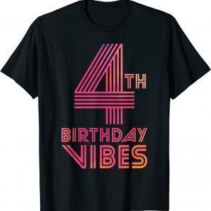 4th Birthday Vibes Colorful 4 Years Old Classic T-Shirt