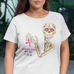 Check Your Boobs Mine Tried To Kill Me Breast Cancer Classic Shirt