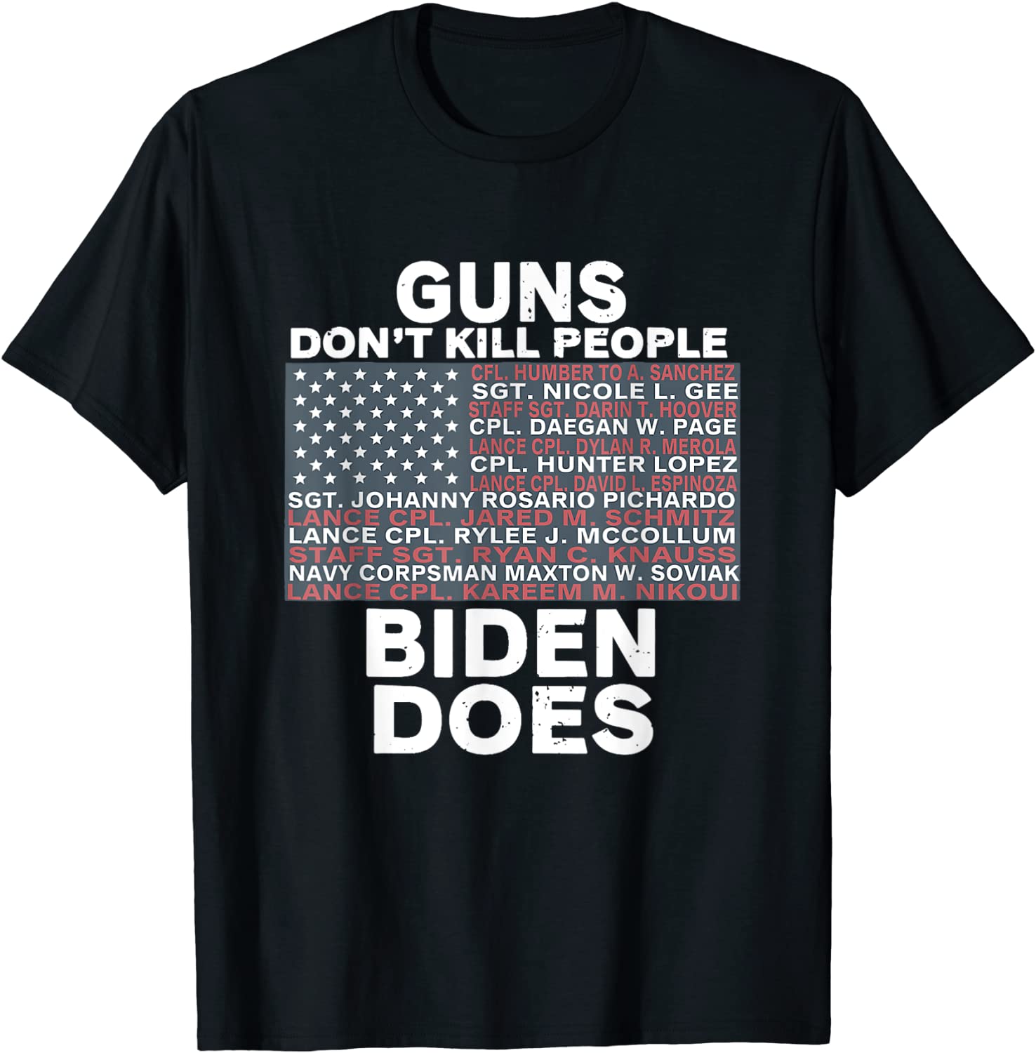 Gun.s Don't Like Ki.lls People Biden Does Flag 2021 Shirt