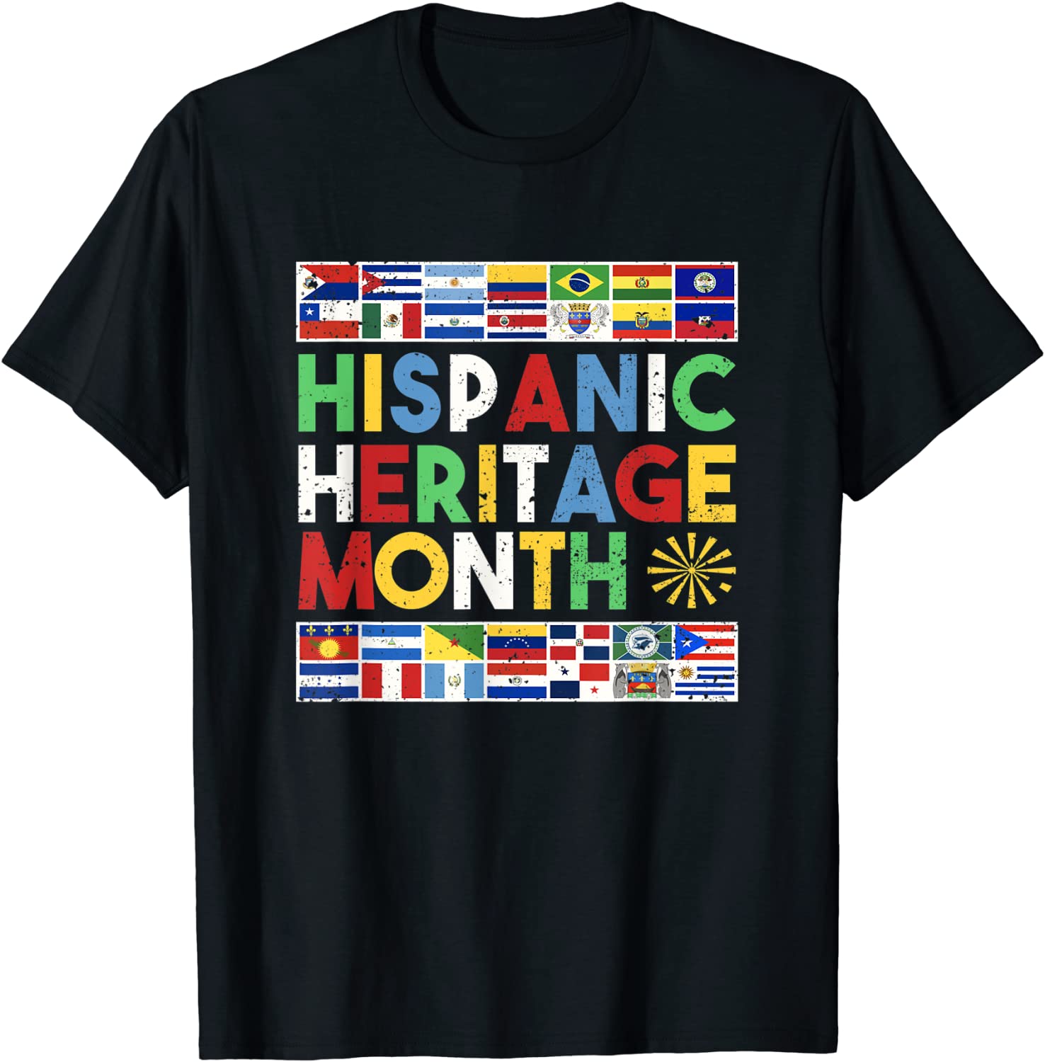 Hispanic Heritage Month Distressed Flags 2021 Shirt