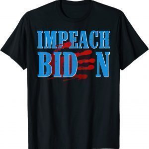 Impeach Biden Blood On His Hands Republican American Flag Unisex Shirt