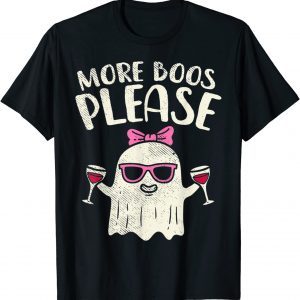 More Boos Please Wine Cute Ghost Halloween Drinking Lover Limited Shirt
