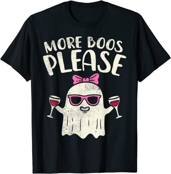 More Boos Please Wine Cute Ghost Halloween Drinking Lover Limited Shirt