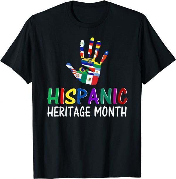 National Hispanic Heritage month All Countries Flags 2021 Shirt