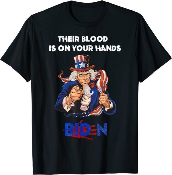 Their Blood Biden Is On Your Hands -Vintage Biden Handprint 2021 Shirt