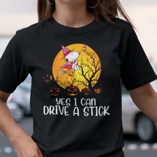 Yes I Can Drive A Stick Snoopy Halloween Unisex Shirt