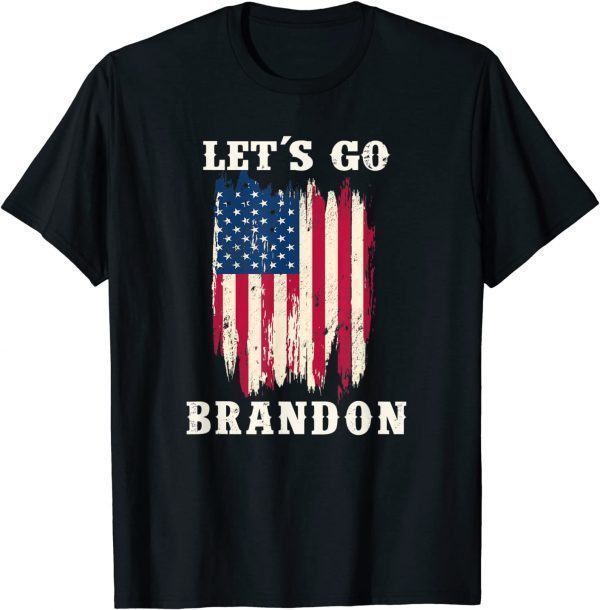 Anti Biden Let's Go Brandon American Flag Impeach 46 T-Shirt