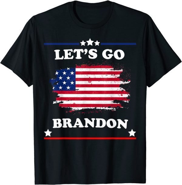 Anti Biden Let's Go Brandon Chant Impeach 46 US Flag Shirt