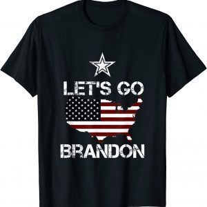 Anti Biden Let's Go Brandon Conservative Anti Liberal USA Flag T-Shirt