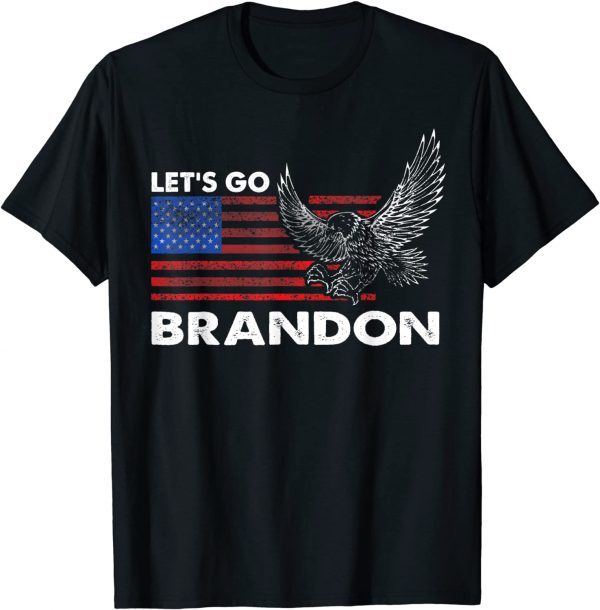 Anti Biden Let’s Go Brandon Conservative US Flag Impeach 46 T-Shirt