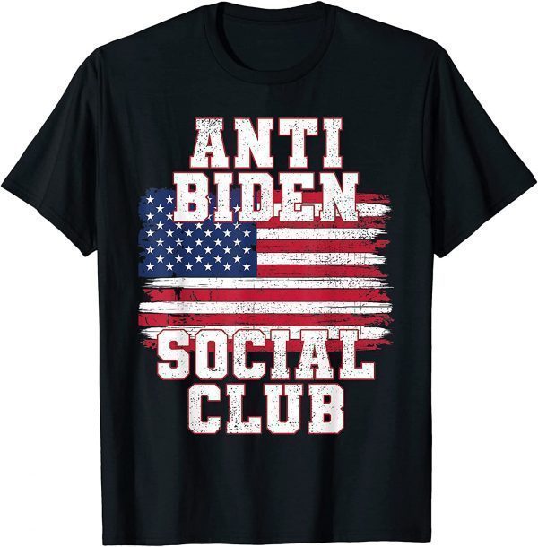 Anti Biden Social Club American Flag Retro Vintage Classic Shirt