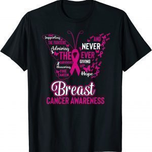 Breast Cancer Awareness Butterfly Pink Ribbon Hope Gift Shirt