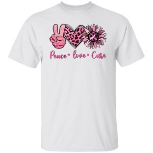 Breast Cancer Peace Love Cure Gift Shirt