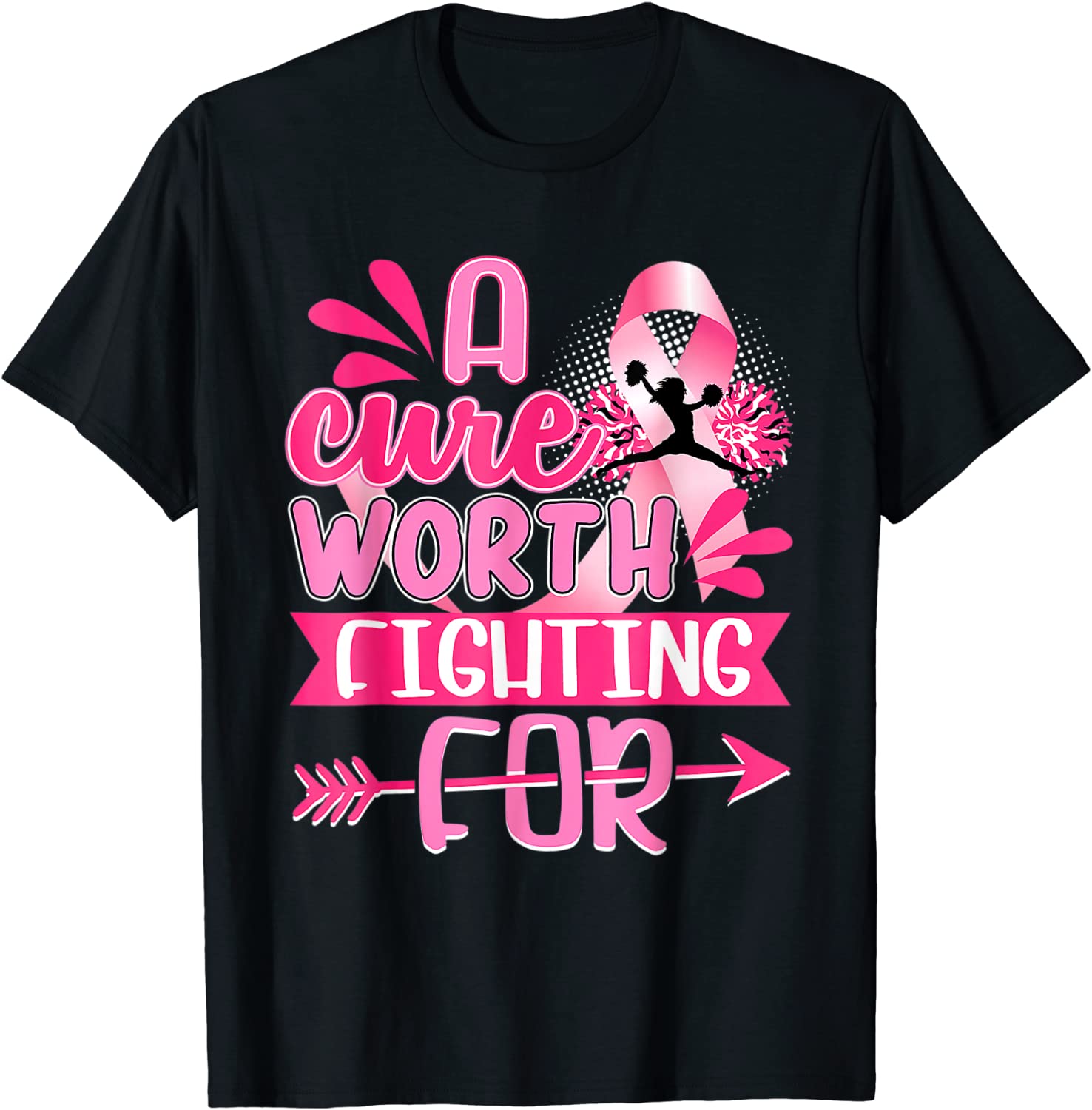 Cheer Breast Cancer Pink Ribbon Cheerleading US 2021 Shirt